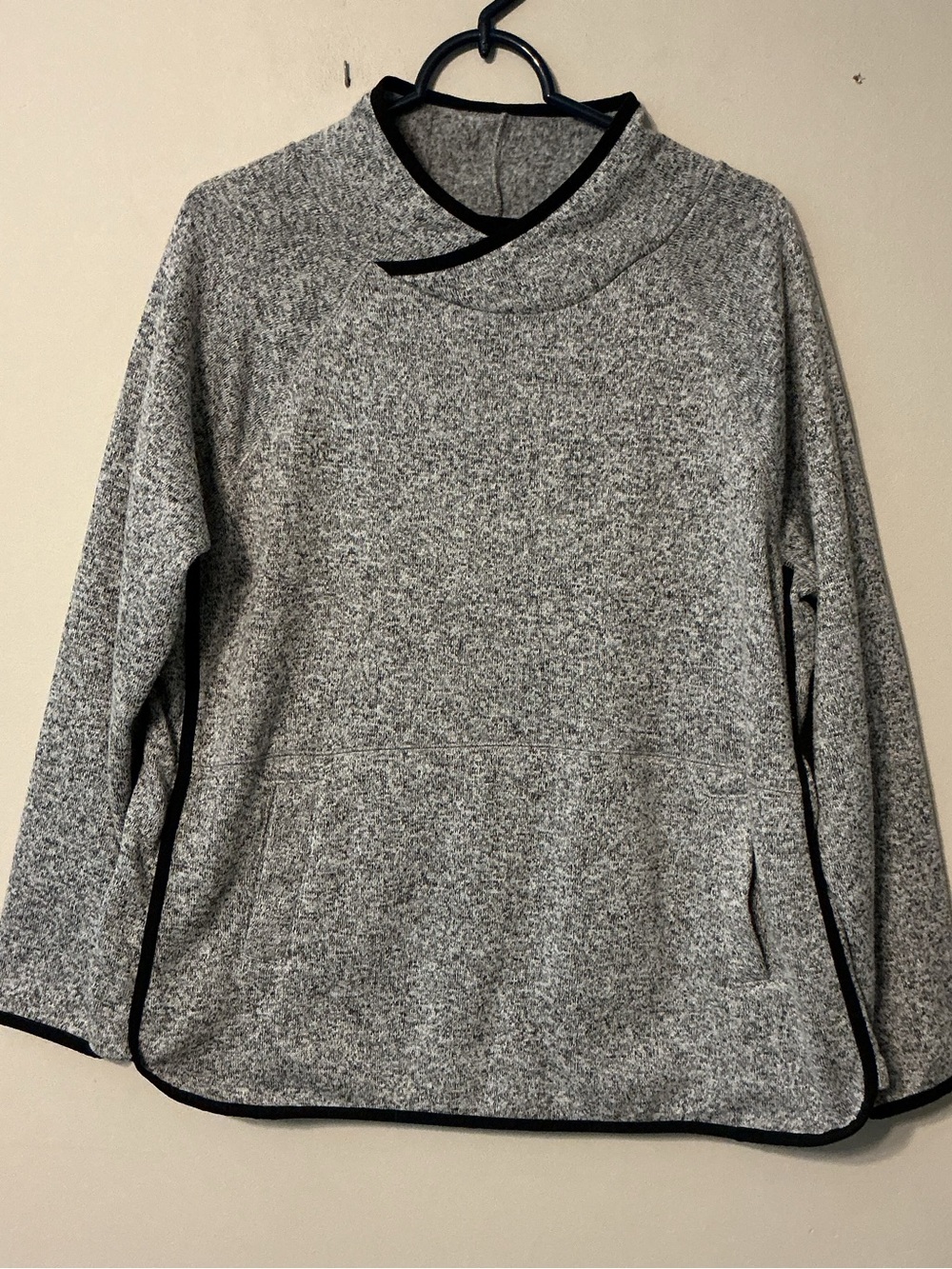 tek gear Gray Cowlneck Sweater with Black Trim